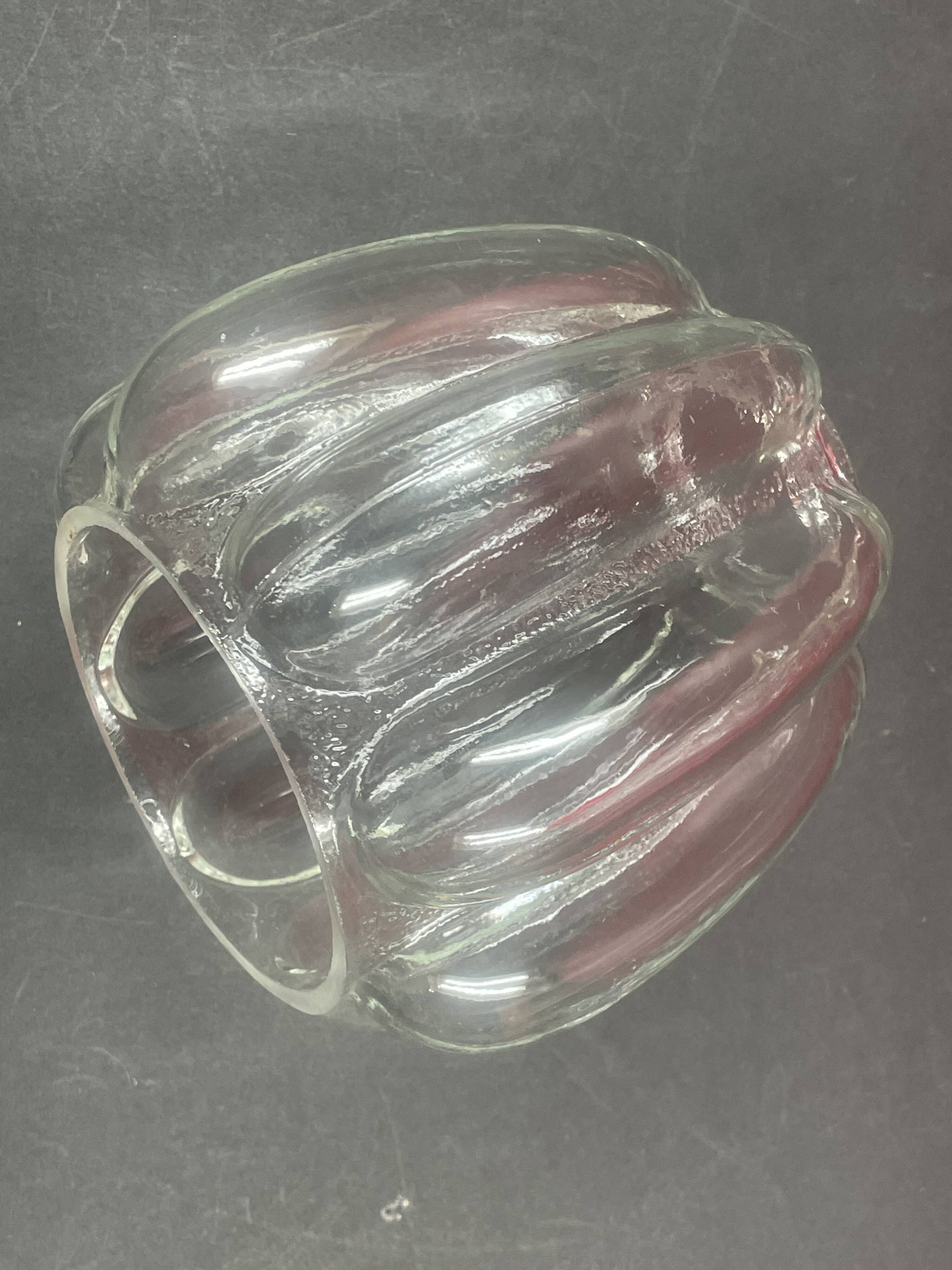 Molded glass pendant lampshade circa 1960