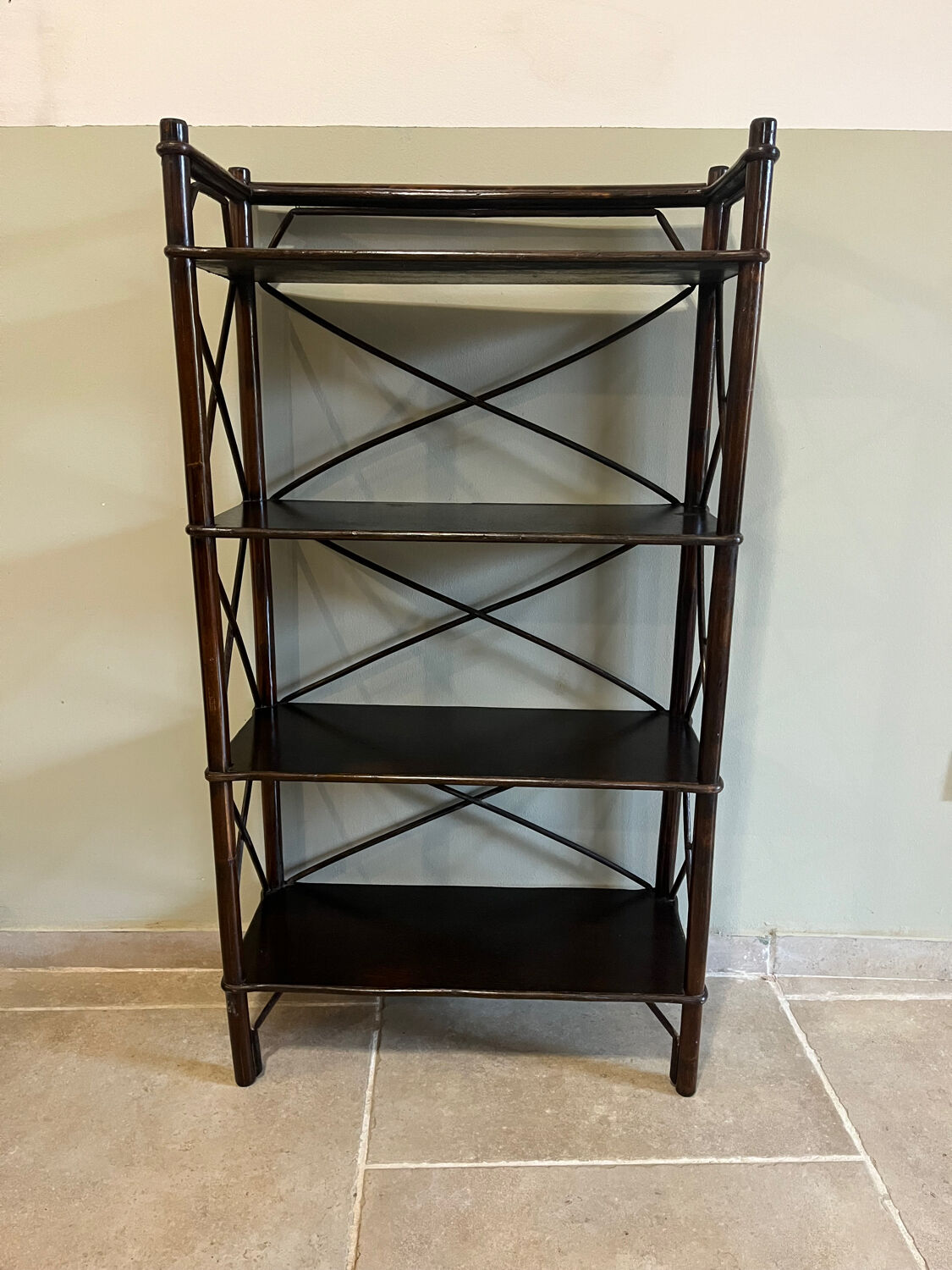 Vintage rattan shelf