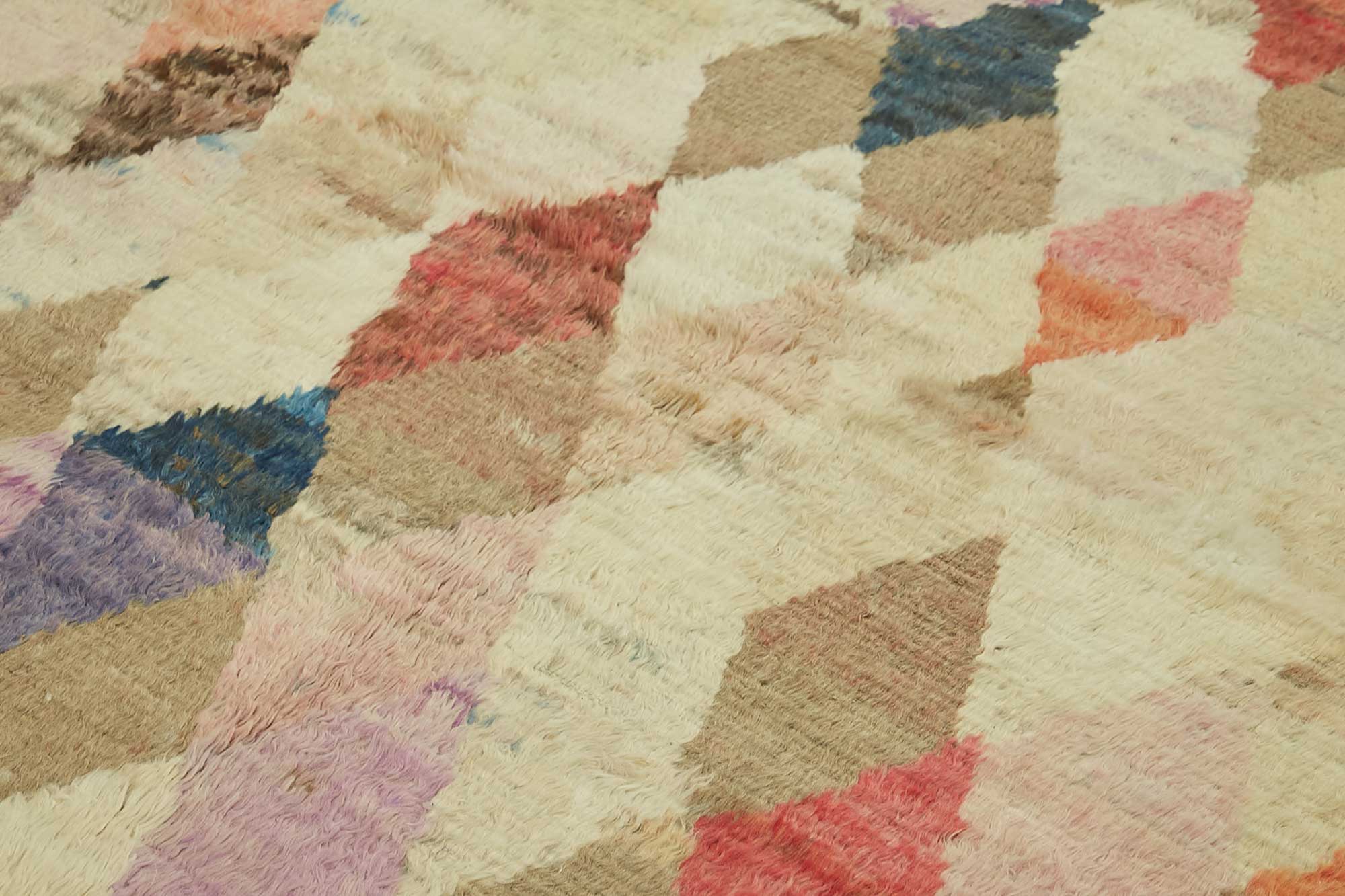 Handwoven Turkish Rustic 243 cm x 310 cm Multicolor Wool Carpet