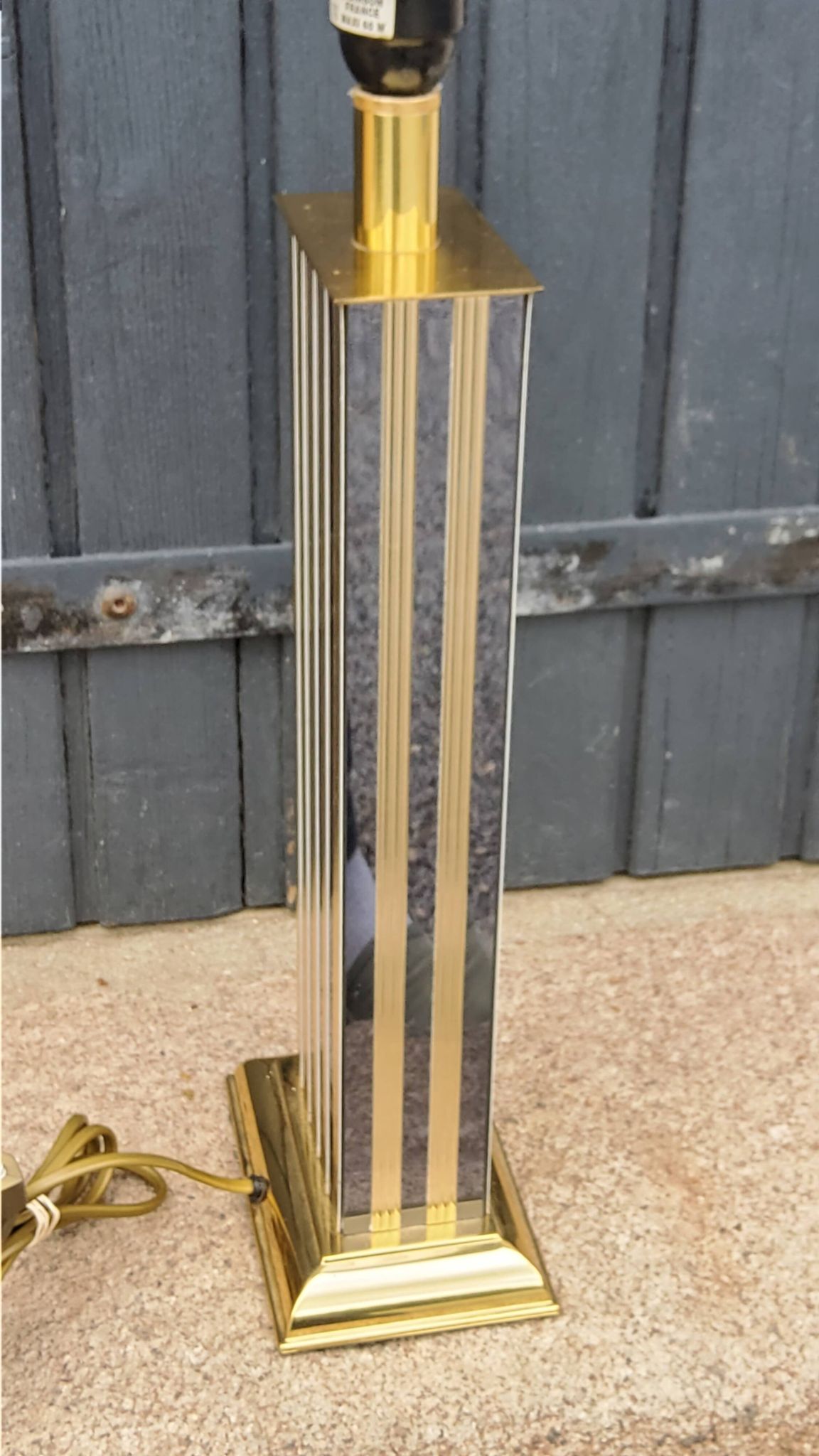 Hollywood Regency style Le Dauphin lamp from the 70s/80s in gilded brass and silver metal