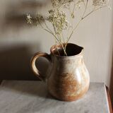 Pitcher broc grès vintage anse bec verseur