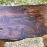Vintage 1960s Brutalist table in walnut (trunk)