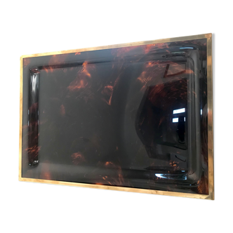 Lucite tray and vintage brass