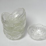 6 cups in chiseled glass