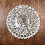 Large antique molded glass candlestick