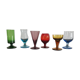 Set of 6 old liquor glasses on mismatched feet