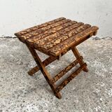 Small folding stool in exotic wood