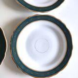 Set of 6 plates 19th green and gold edge