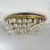 Plafonnier vintage en laiton et cristal