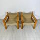 '70s set of 2 pine & canvas lounge chairs by Erik Wørts for IKEA