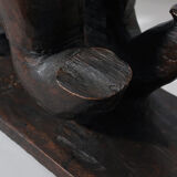 Large African Ashanti Figural Stool