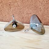 Smoked glass and chrome coat hooks