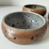 4 glazed pyrite stoneware bowls from the 70s