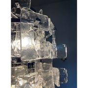21st Century Transparent and Silver Chandelier in Murano Glass