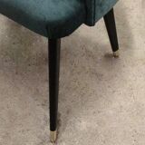 Art-deco velvet blue green chairs astor type