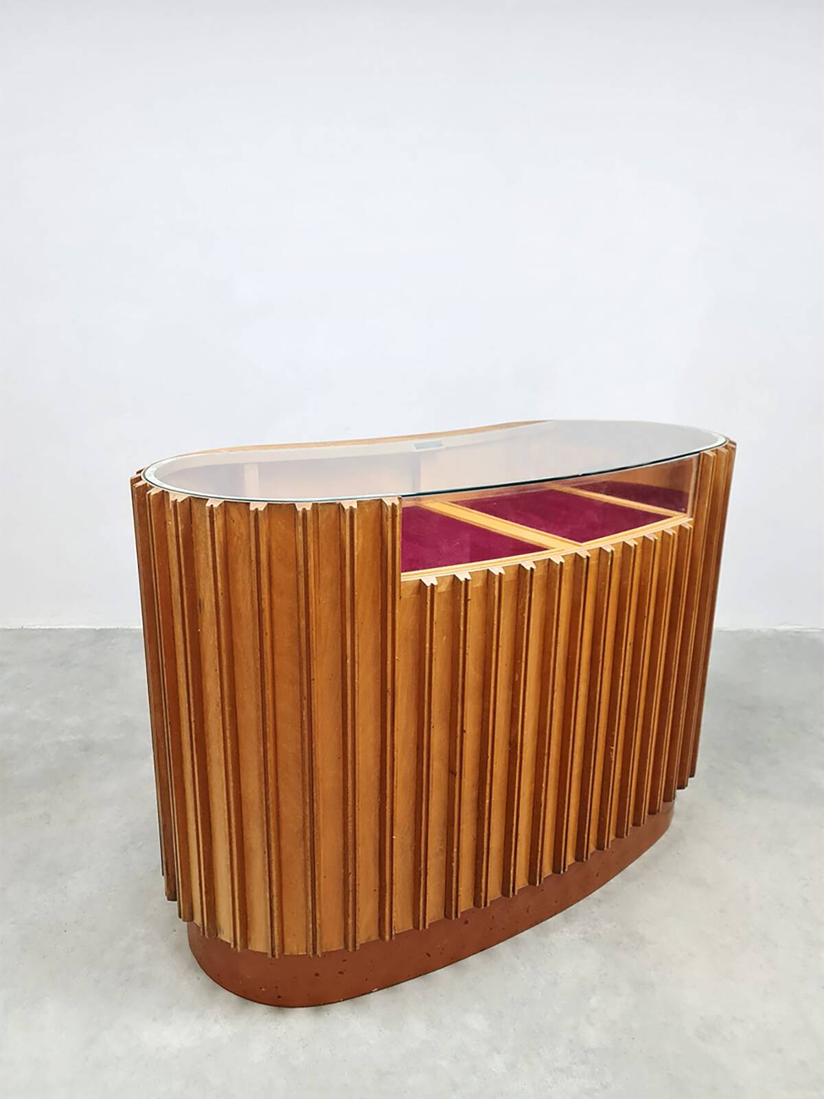 Vintage kidney shaped shop counter display