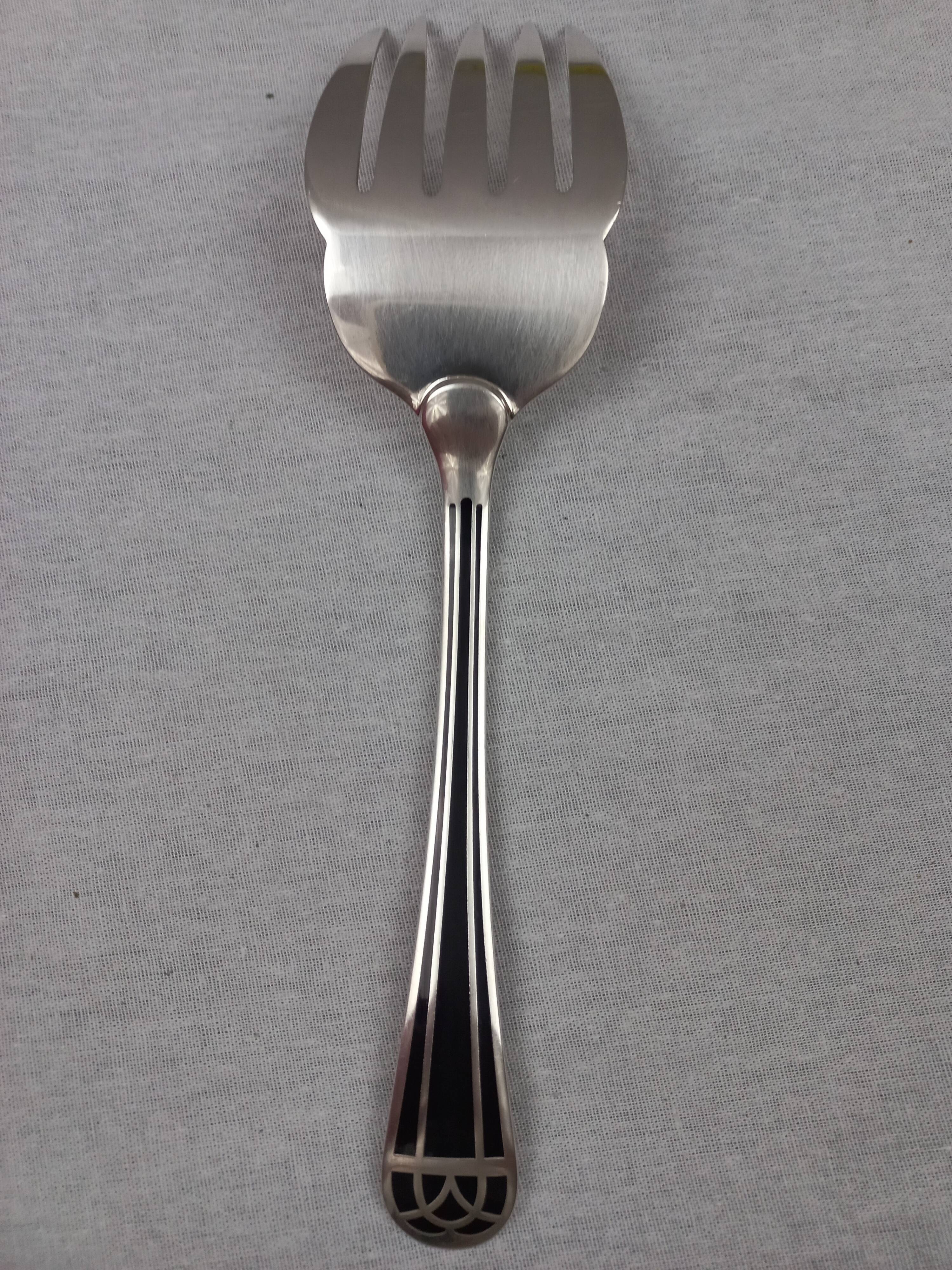 Christofle talisman fish serving fork lacquered China silver-plated metal