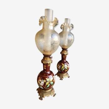 Pair of art nouveau lamps