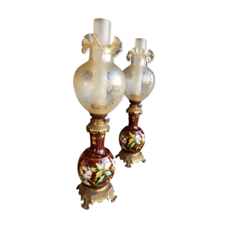 Pair of art nouveau lamps