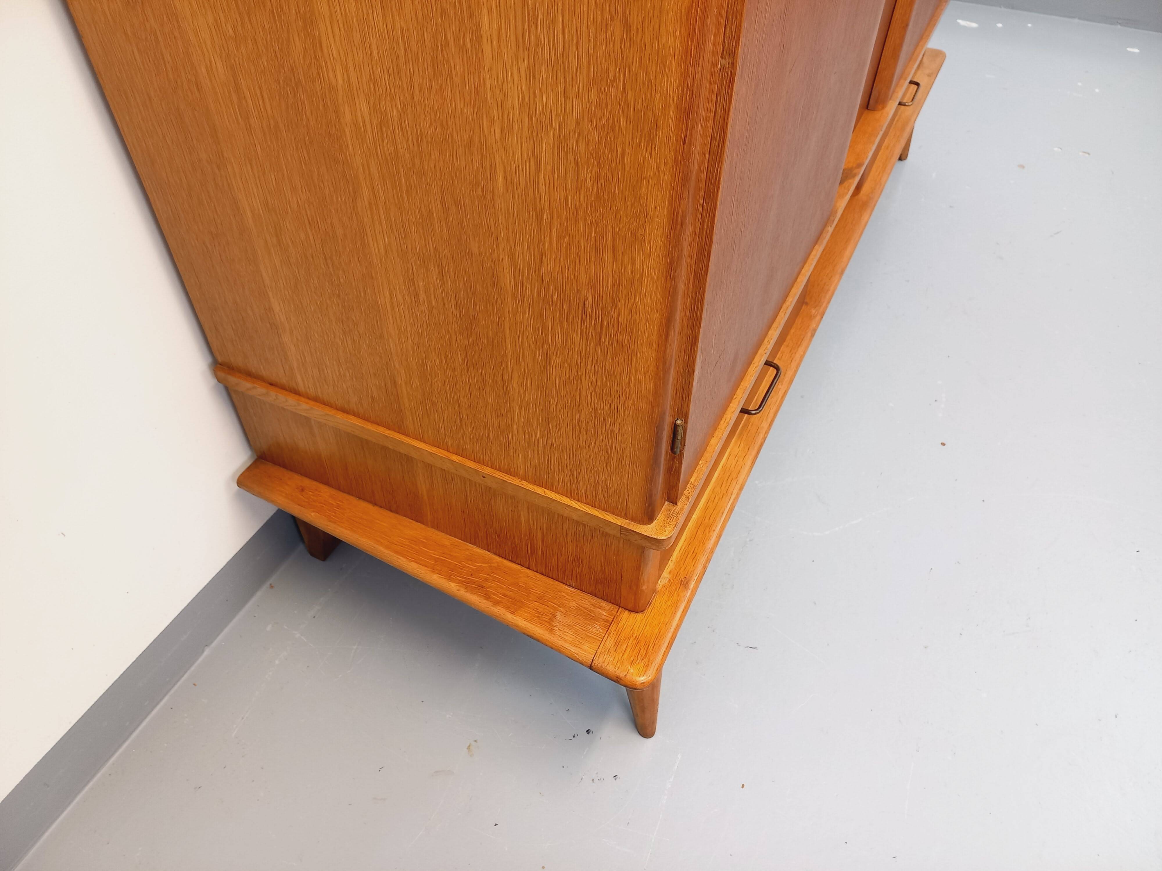 Vintage oak wardrobe from the 1960s.