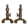 Pair of brass and cast iron fire dogs