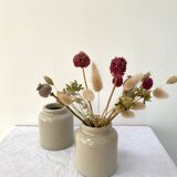 Set of 2 old stoneware mustard pots