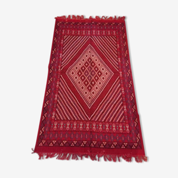 Tapis mergoum rouge tissé à la main en pure laine 152x268cm