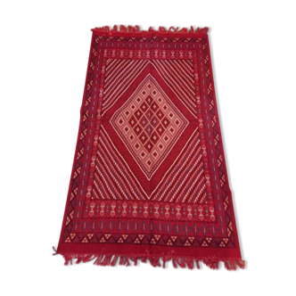 Tapis mergoum rouge tissé à la main en pure laine 152x268cm