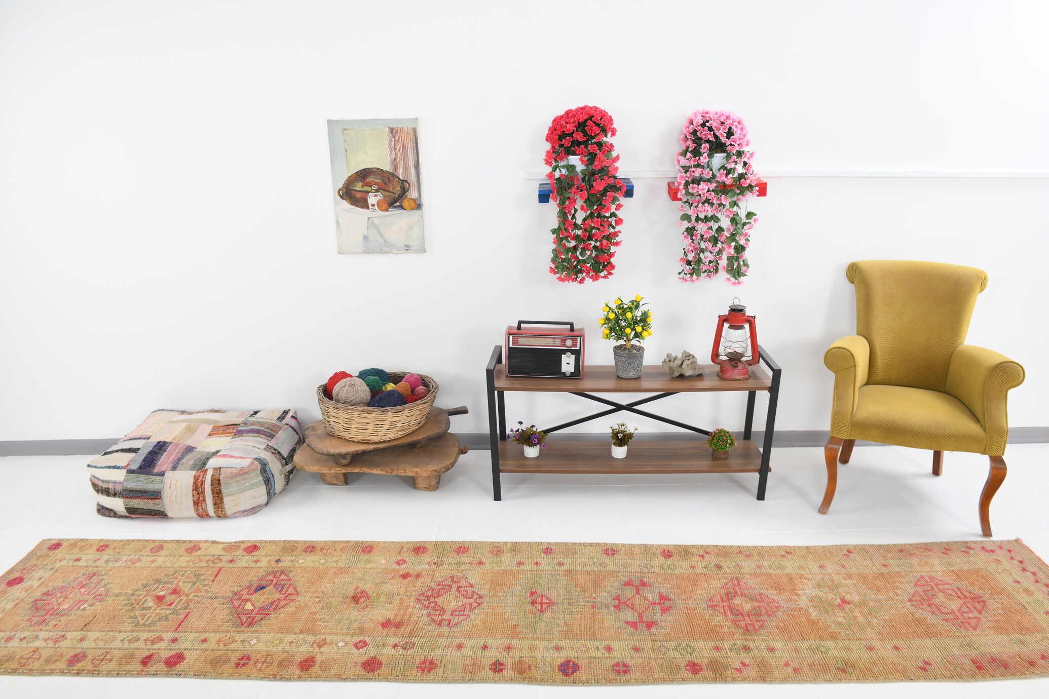 Oushak runner rug 77x386cm