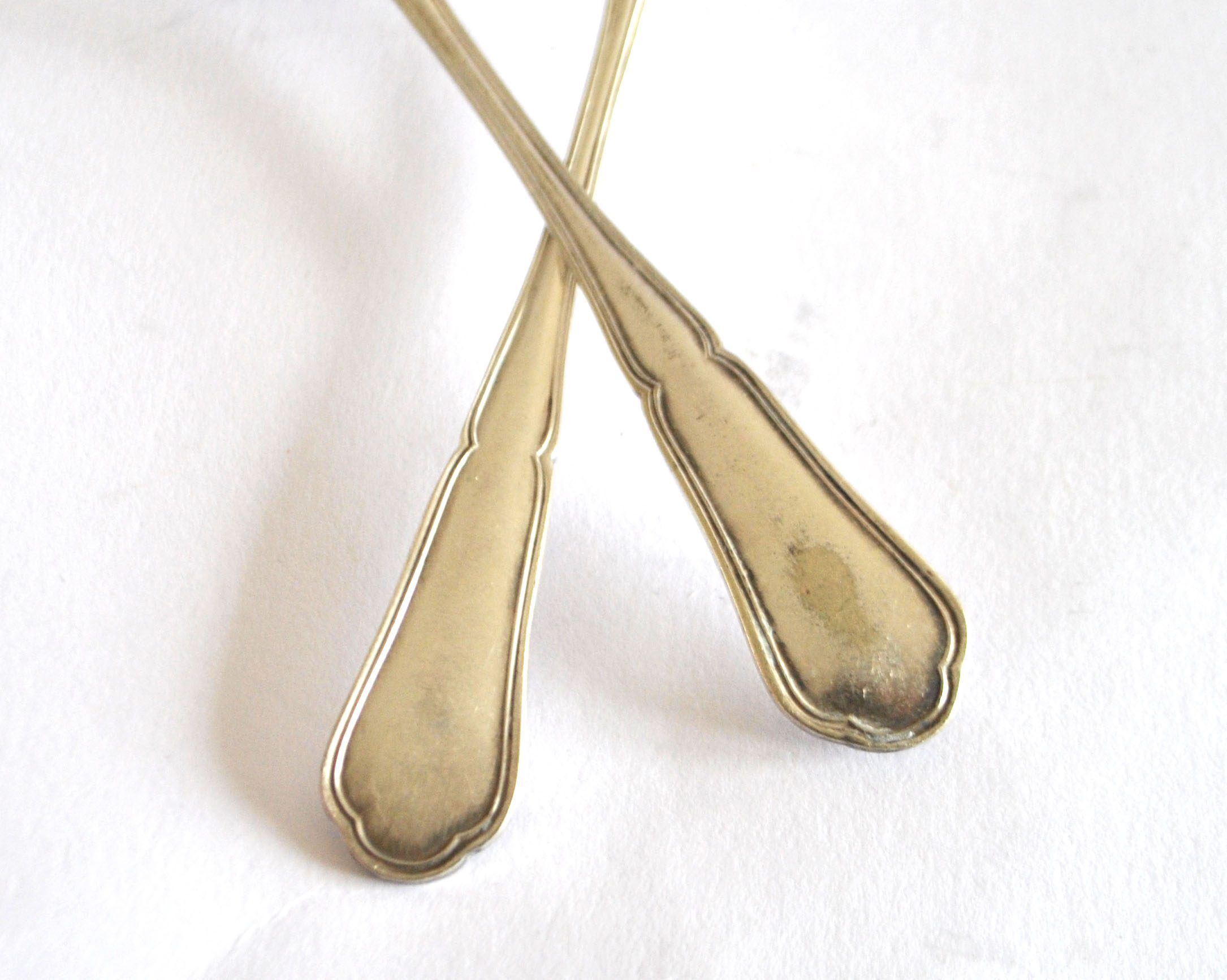 Set of 2 silver-plated teaspoons with C&L filigree, 14.5 cm
