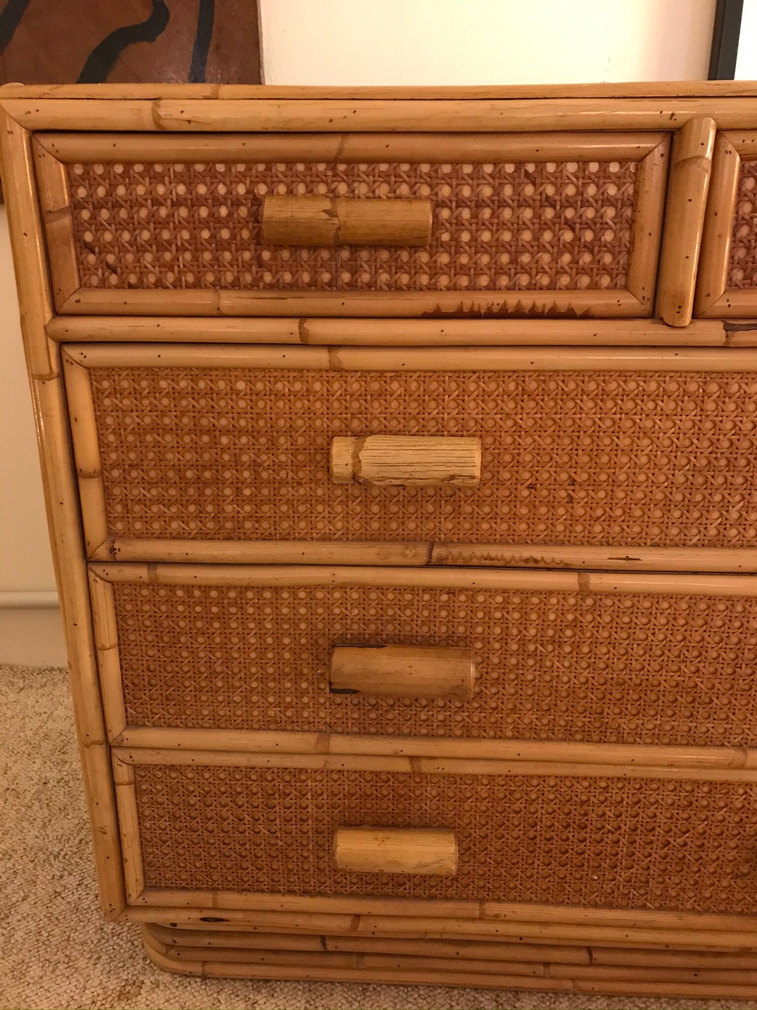 Rattan chest of drawers