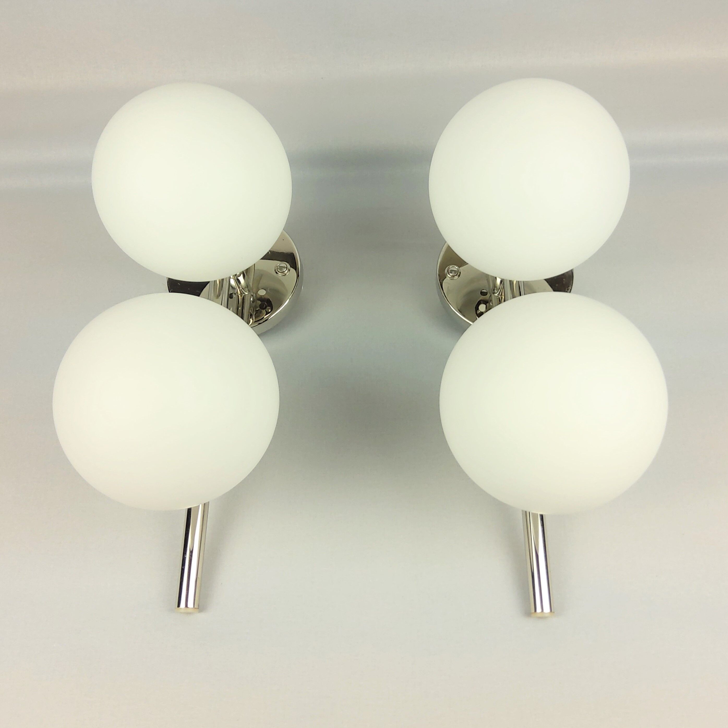 Double globe opalin sconces 1960