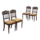 Antique neo-Gothic mahogany chairs, Italy, 19th century