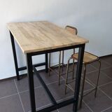Metal and wood industrial high table