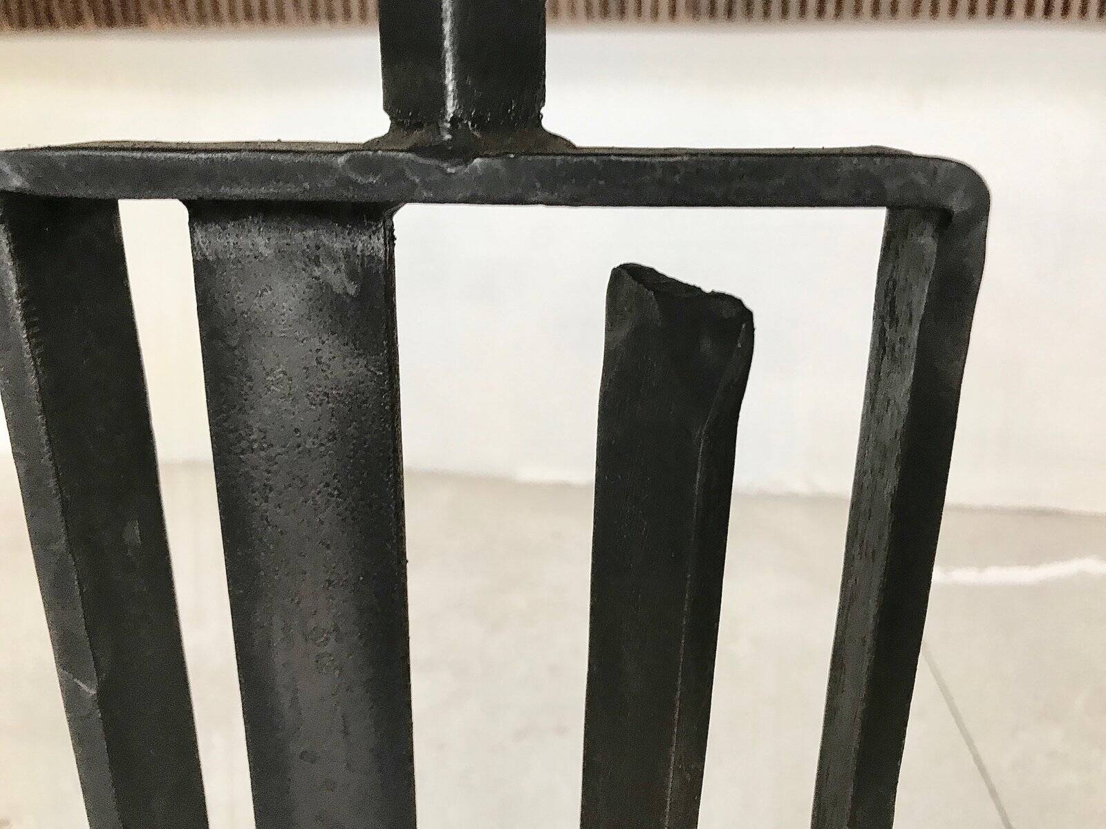 Sculptural brutalist candleholder in wrought iron, GDR / Germany, 1960s