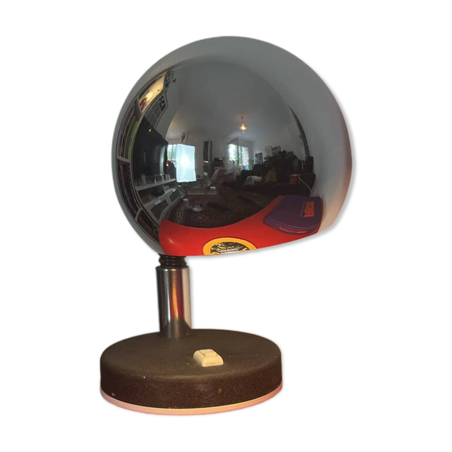 Vintage articulated chrome eyeball desk lamp from the 70s/80s.