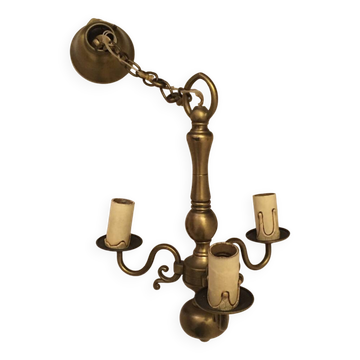 Vintage bronze ceiling chandelier.