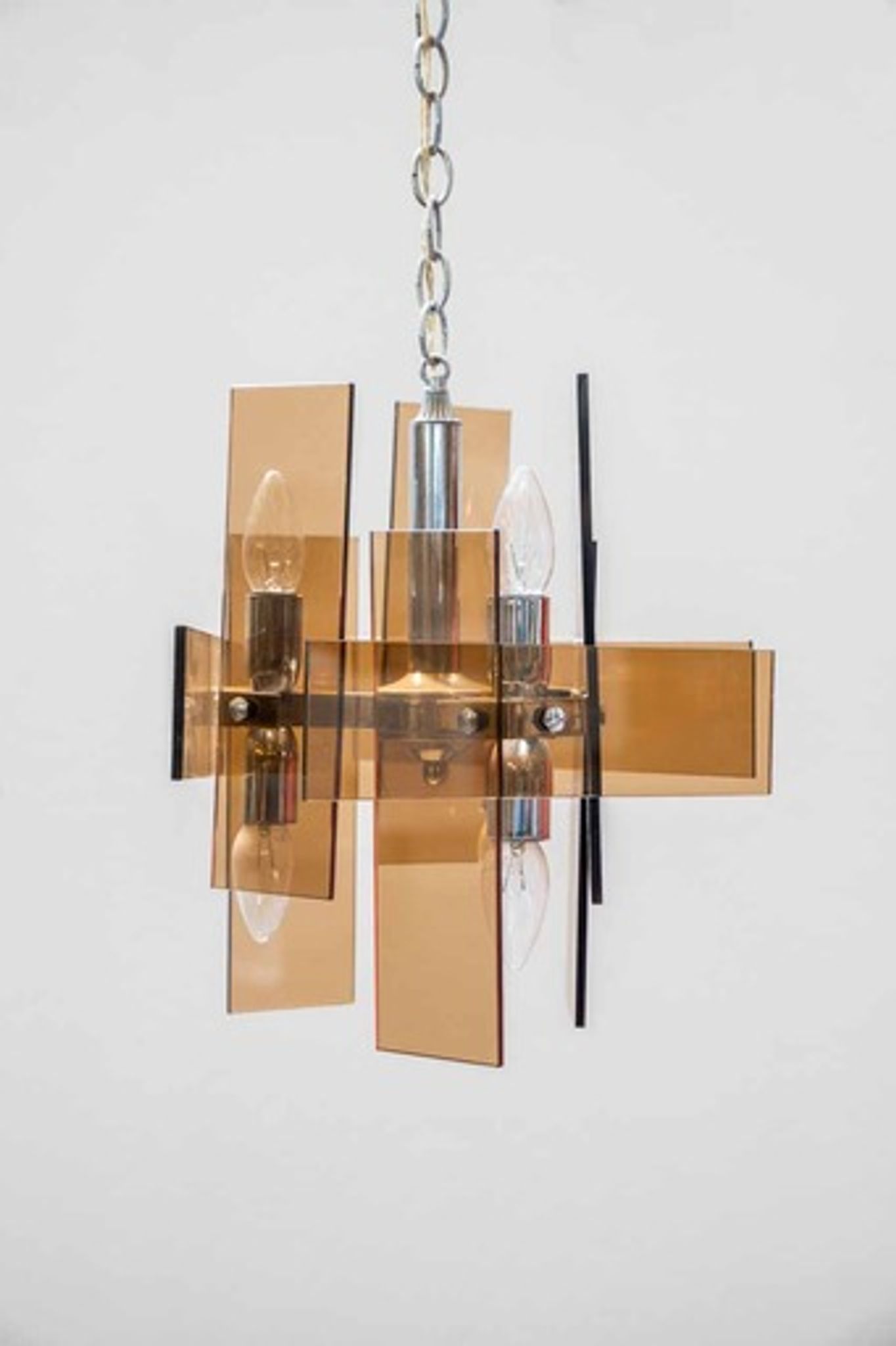 Lampes en verre orange six ampoules