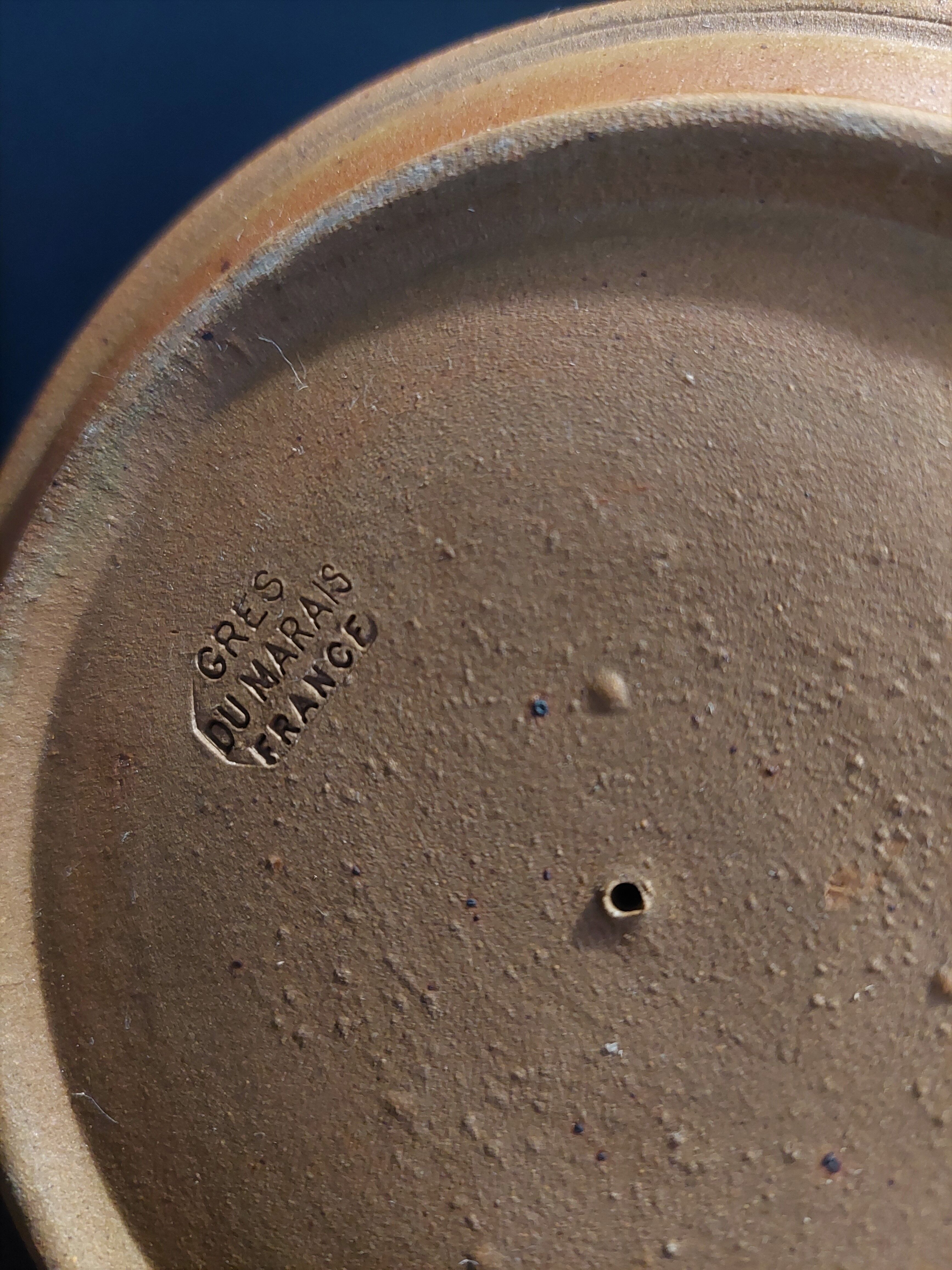 Sandstone hand candle holder signed sandstone of the twentieth century marsh