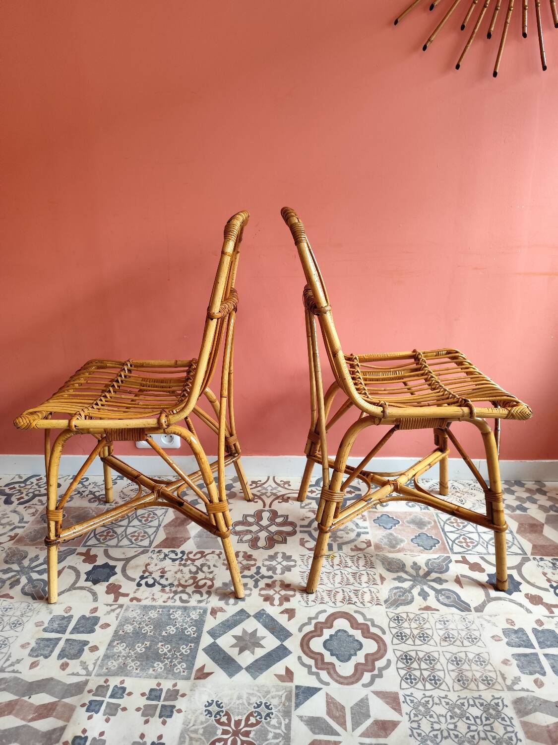 Chaises vintage en rotin