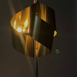Italian Floor Lamp in Brushed Steel and Brass, 1970s