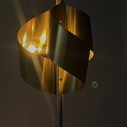 Italian Floor Lamp in Brushed Steel and Brass, 1970s