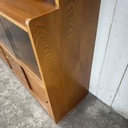 Pair of large vintage wooden display cabinets – 1960s/70s