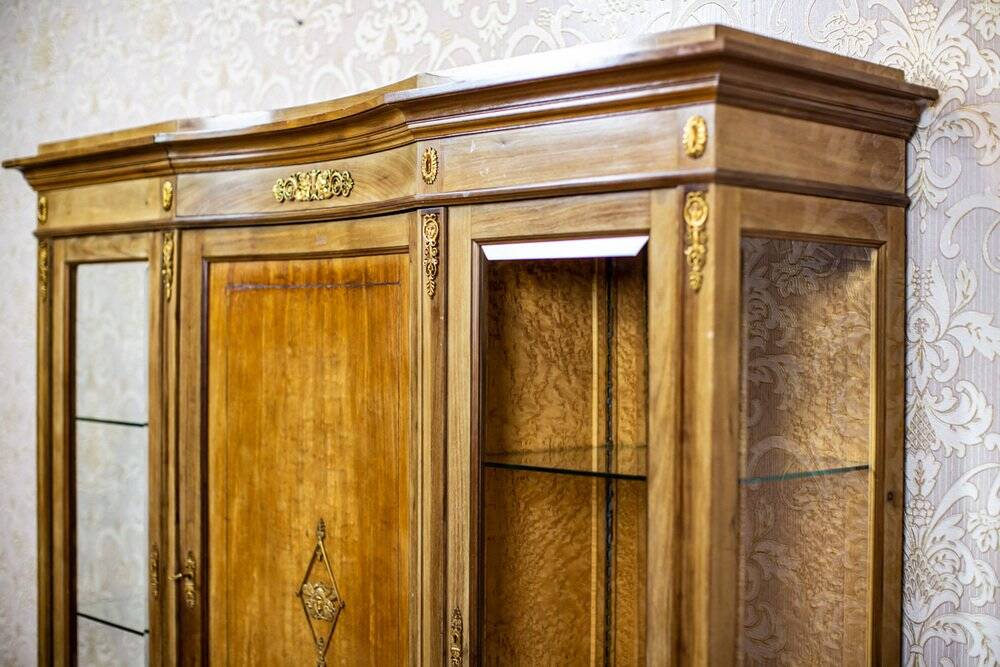 Vintage Bookcase with Brass, 1930s