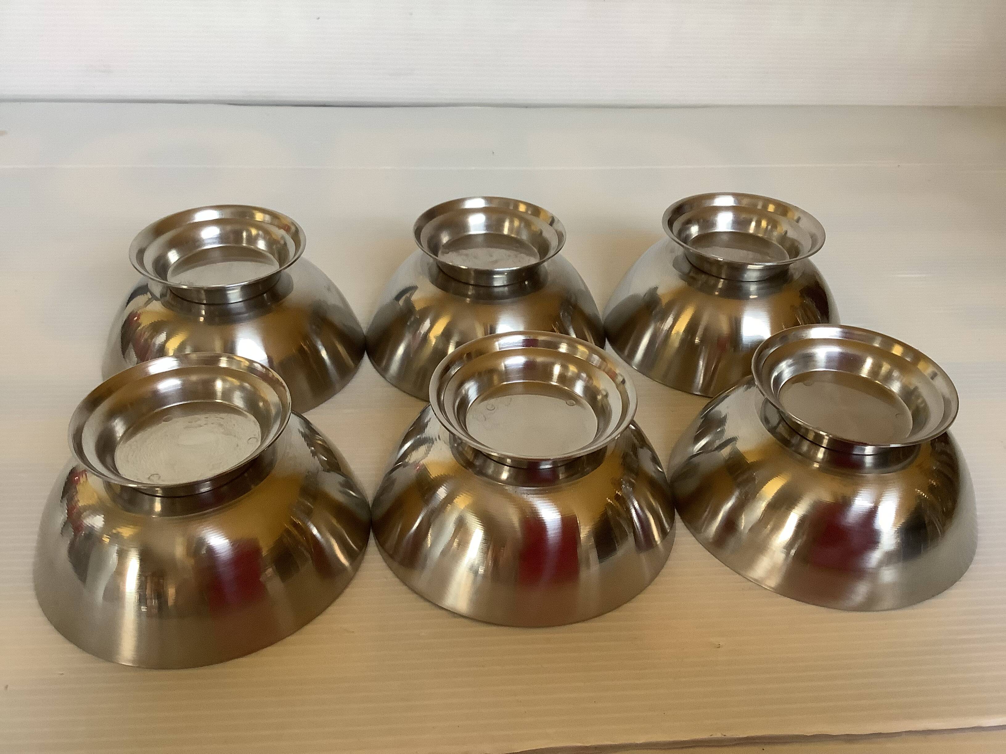 Six silver metal coupe bowls Denmark