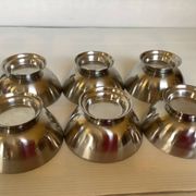 Six silver metal coupe bowls Denmark