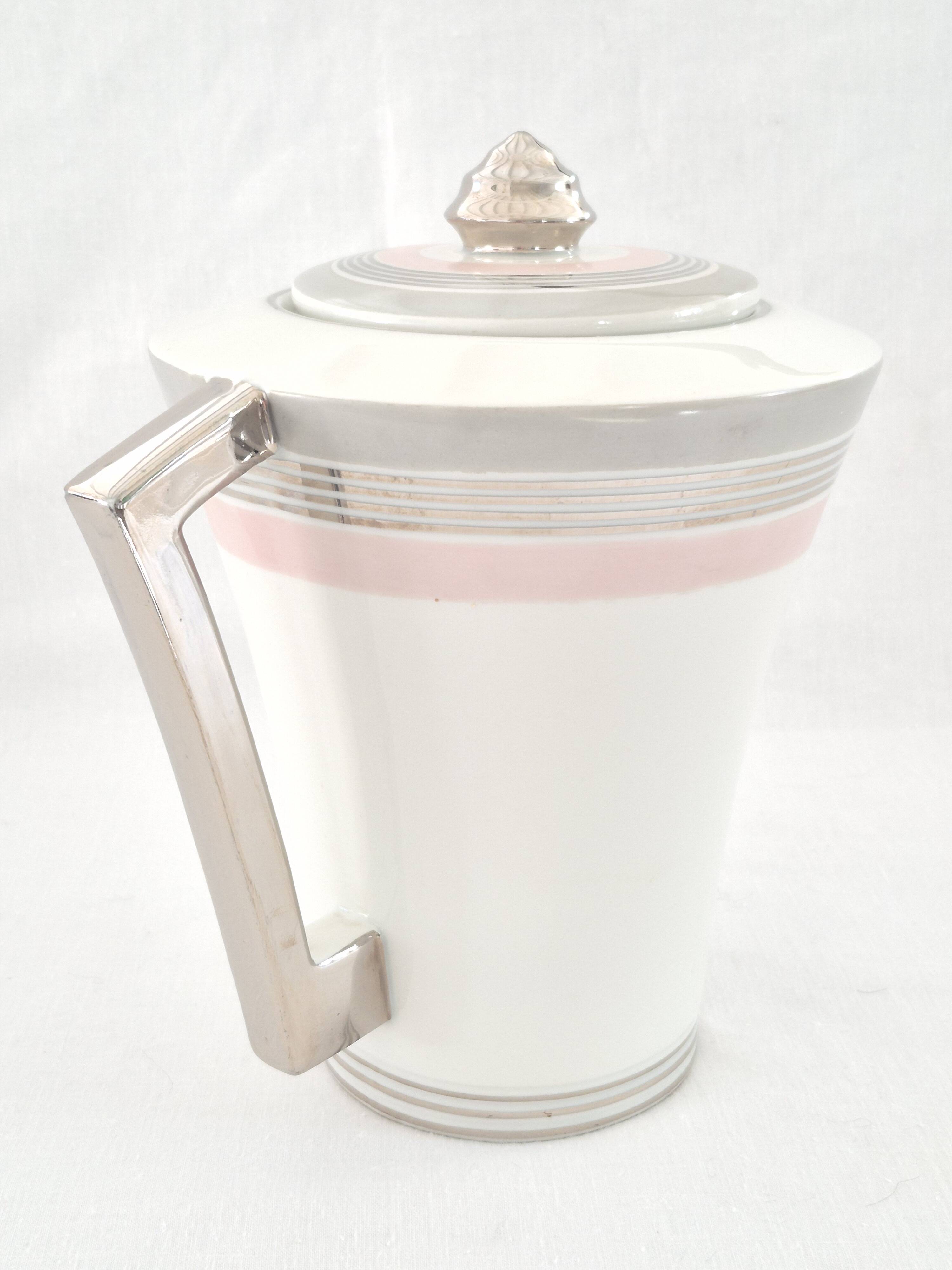 Art Deco teapot coffee pot jug Limoges Salmon & Cie A486