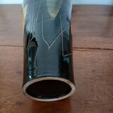 Yellow and black ceramic vase
