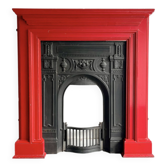 Cast Iron Fireplace with Wooden Surround