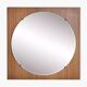 Miroir rond des années 60 - 70 sur cadre carré en bois
